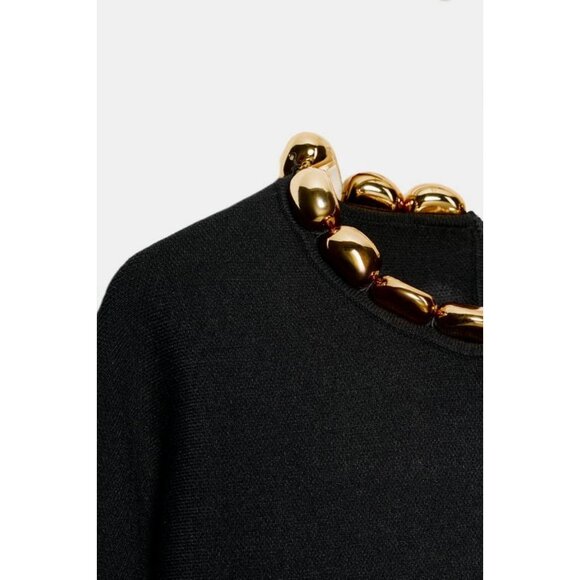 ZARA KNIT METALLIC BALL JUMPER - Picture 7 of 7